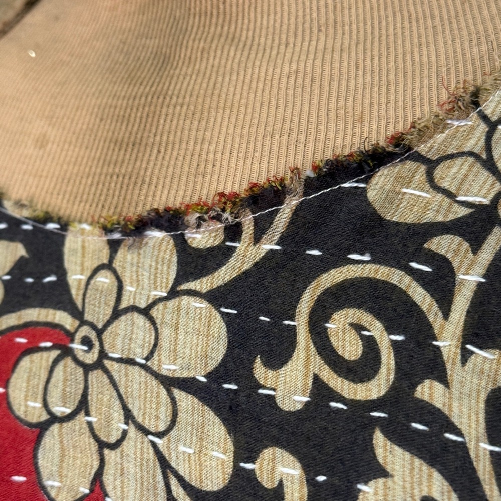 Kantha Tunic Top Reversible Boho Hippie Recycled Sari One Size Artsy Funky - Picture 5 of 8